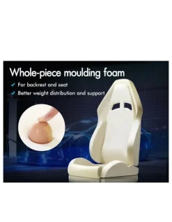 Alfordson Gaming Office Chair Racing Massage Computer Seat Footrest Sherpa Fleece