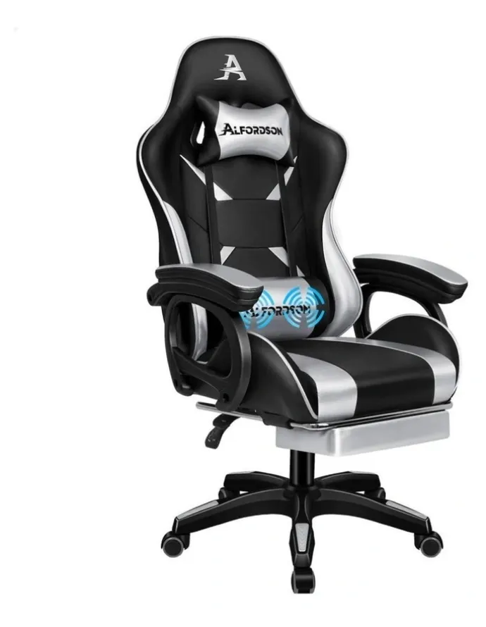 Alfordson Gaming Office Chair Racing Massage Computer Seat Footrest Leather