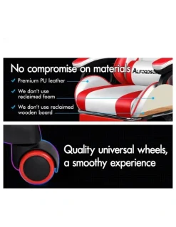 Alfordson Gaming Office Chair Racing Massage Computer Seat Footrest Leather