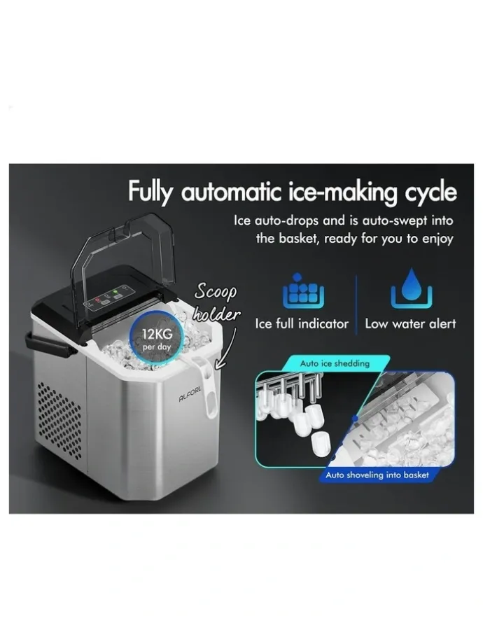 Alfordson Ice Maker Machine in With Handle in Multi