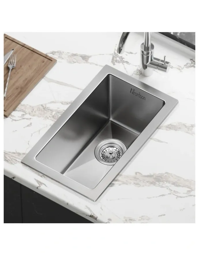 Alfordson Kitchen Sink Stainless Steel Drop in Flush Under Mount Basin 250X450MM
