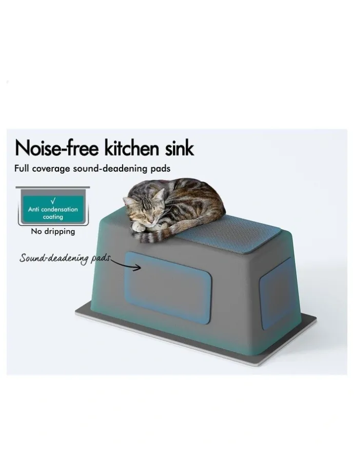 Alfordson Kitchen Sink Stainless Steel Drop in Flush Under Mount Basin 250X450MM