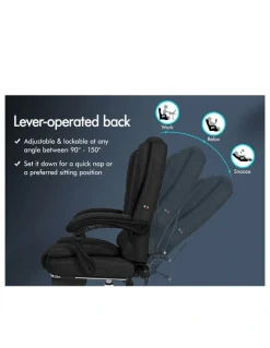 Alfordson Massage Office Chair Fabric Seat Black