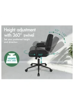 Alfordson Office Chair Ergonomic Executive Computer Work Seat Boucle White