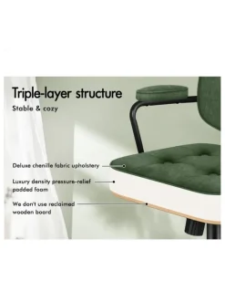 Alfordson Office Chair Ergonomic Executive Computer Work Seat Chenille Green