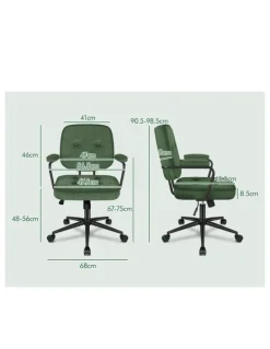 Alfordson Office Chair Ergonomic Executive Computer Work Seat Chenille Green