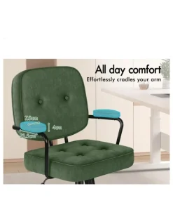 Alfordson Office Chair Ergonomic Executive Computer Work Seat Chenille Green