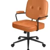 Alfordson Office Chair Ergonomic Executive Computer Work Seat PU Leather Brown