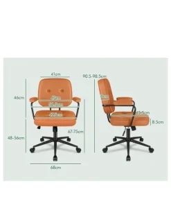 Alfordson Office Chair Ergonomic Executive Computer Work Seat PU Leather Brown