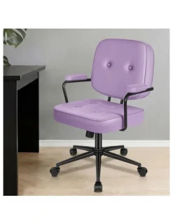 Alfordson Office Chair Ergonomic Executive Computer Work Seat PU Leather Purple