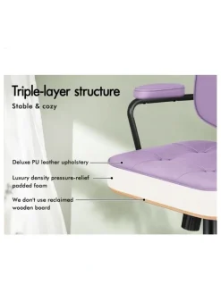 Alfordson Office Chair Ergonomic Executive Computer Work Seat PU Leather Purple