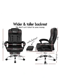 Alfordson Office Chair Massage Heated Seat Black