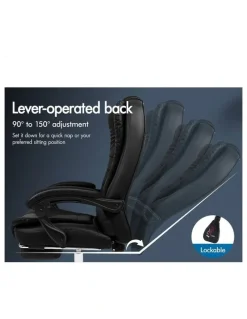 Alfordson Office Chair Massage Heated Seat Black