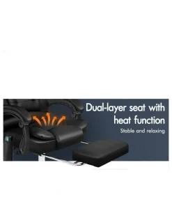 Alfordson Office Chair Massage Heated Seat Black