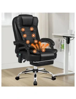 Alfordson Office Chair Massage Heated Seat Black