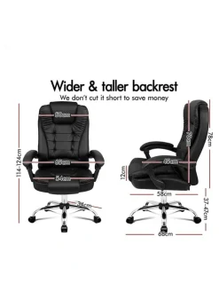 Alfordson Office Chair PU Leather Seat Black