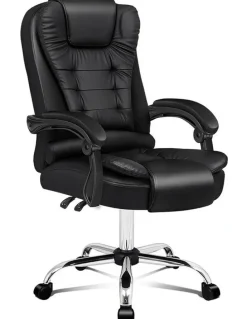 Alfordson Office Chair PU Leather Seat Black