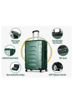 Alfordson 3PCS Luggage Suitcase Trolley Set Hard Case Travel Storage TSA Lock Dina Green