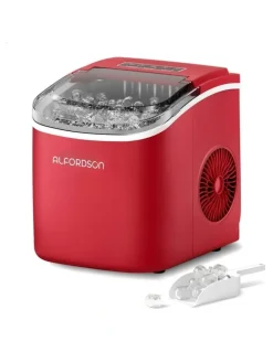 Alfordson Portable Ice Maker Machine 12kg in Red