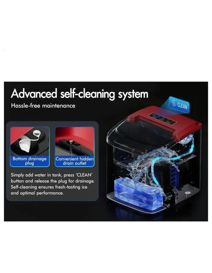 Alfordson Portable Ice Maker Machine 12kg in Red