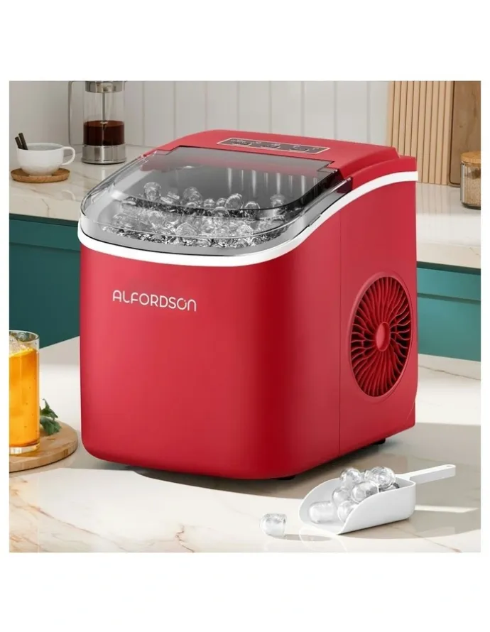 Alfordson Portable Ice Maker Machine 12kg in Red