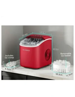 Alfordson Portable Ice Maker Machine 12kg in Red