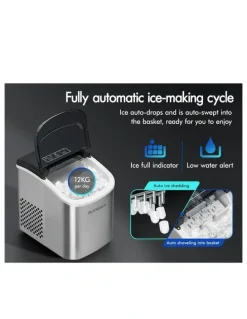 Alfordson Portable Ice Maker Machine in Silver