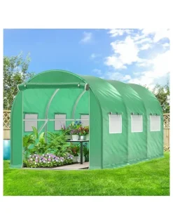 Alfordson Walk In Green House Tunnel Plant Garden Shed 3x2x2M in Green