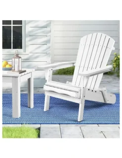 Alfordson Wooden Adirondack Chairs in White