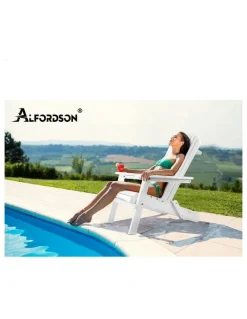 Alfordson Wooden Adirondack Chairs in White