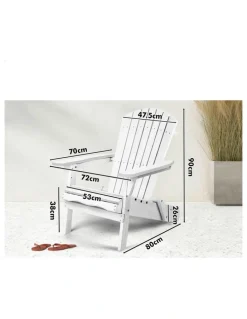 Alfordson Wooden Adirondack Chairs in White