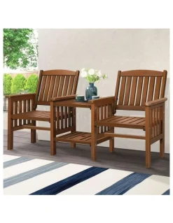 Alfordson Wooden Garden Bench in Brown