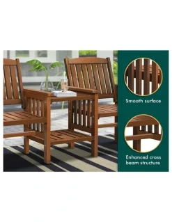 Alfordson Wooden Garden Bench in Brown