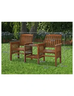 Alfordson Wooden Garden Bench in Brown