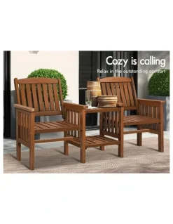 Alfordson Wooden Garden Bench in Brown