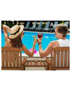 Alfordson Wooden Garden Bench in Brown