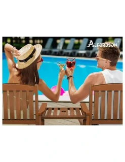 Alfordson Wooden Garden Bench in Brown