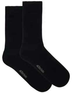 All Day SocksTM Mens Plain Cushioned Cotton Crew 2 Pack in Black