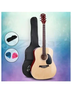 Alpha Acoustic Cutaway Steel-Stringed Guitar 41 inch in Beige