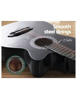 Alpha Acoustic Guitar 38" inch in Black