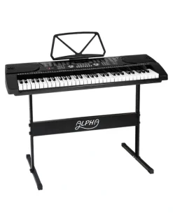 Alpha Alpha 61 Key LED Electric Keyboard Piano in Black