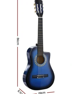 Alpha Classical Acoustic Cutaway 1/2 Size Guitar With Carry Bag 34 Inch