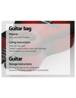 Alpha Classical Guitar 34" inch with Red
