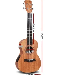 Alpha 26 Inch Ukulele Equaliser Natural Mahogany Tenor Beginner Gift With Bag