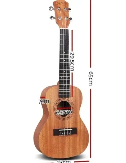 Alpha 26 Inch Ukulele Natural Mahogany Tenor Beginner Gift With Carry Bag