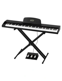 Alpha 88 Keys Digital Piano Electronic Keyboard With Stand in Black