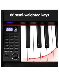 Alpha 88 Keys Digital Piano Electronic Keyboard With Stand in Black