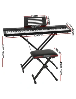 Alpha 88 Keys Electronic Piano Keyboard with Stand Stool Pedal
