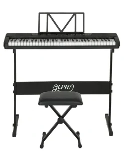 Alpha 61 Keys Electronic Piano Keyboard with Stand Stool Touch