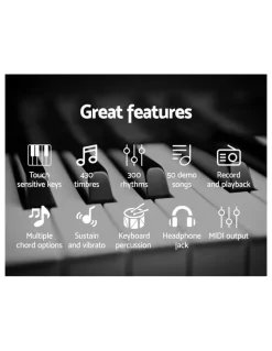 Alpha 61 Keys Electronic Piano Keyboard with Stand Stool Touch